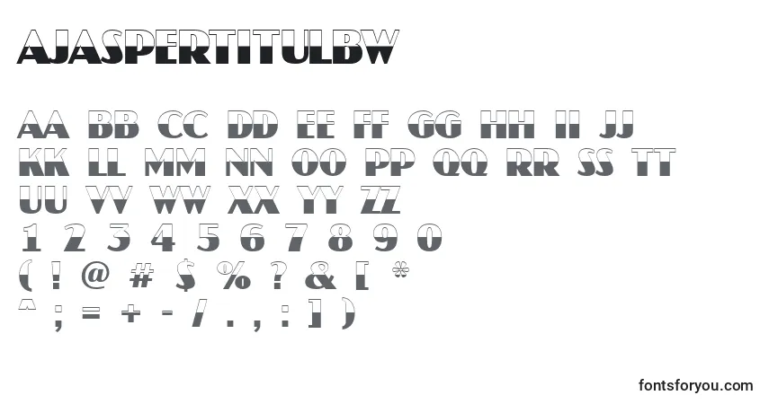 Czcionka AJaspertitulbw – alfabet, cyfry, specjalne znaki