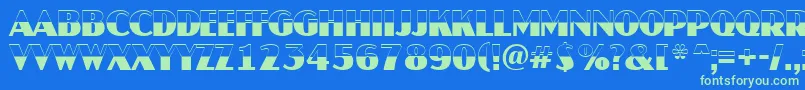 AJaspertitulbw Font – Green Fonts on Blue Background