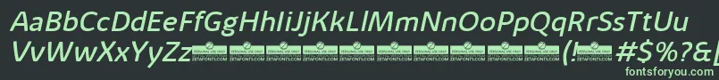 KabrioAlternateRegularItalicTrial Font – Green Fonts on Black Background