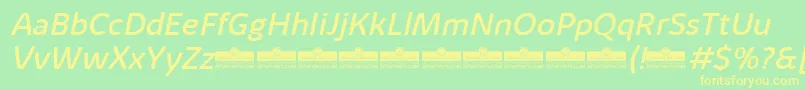 KabrioAlternateRegularItalicTrial Font – Yellow Fonts on Green Background