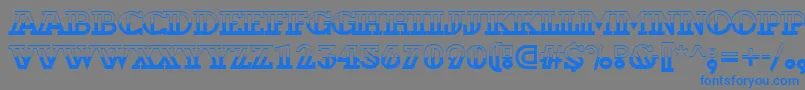 フォントADexterbw – 灰色の背景に青い文字