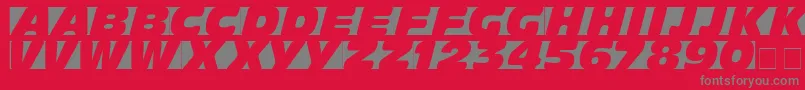 フォントObliquo – 赤い背景に灰色の文字