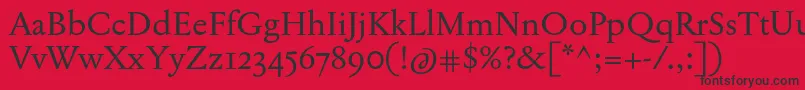 フォントJannonTModerneOt – 赤い背景に黒い文字