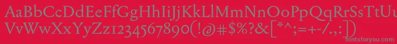 JannonTModerneOt Font – Gray Fonts on Red Background