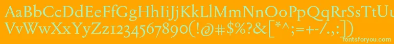 JannonTModerneOt Font – Green Fonts on Orange Background