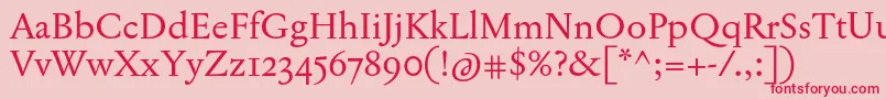 JannonTModerneOt Font – Red Fonts on Pink Background