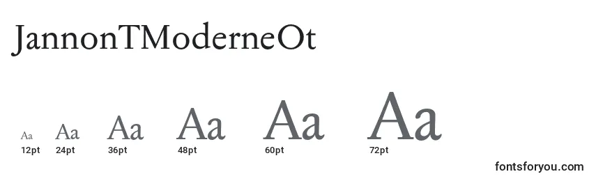 JannonTModerneOt Font Sizes