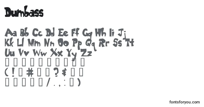 Шрифт Dumbass – алфавит, цифры, специальные символы