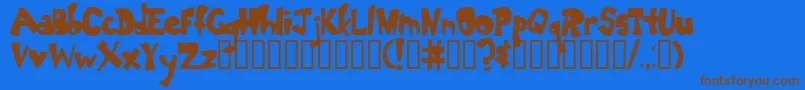 Fonte Dumbass – fontes marrons em um fundo azul