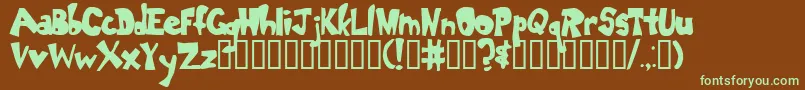 Dumbass-fontti – vihreät fontit ruskealla taustalla