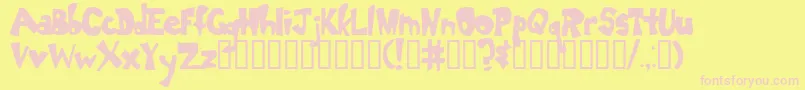 Dumbass-fontti – vaaleanpunaiset fontit keltaisella taustalla