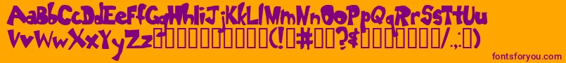 Dumbass-Schriftart – Violette Schriften auf orangefarbenem Hintergrund