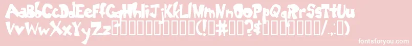 Fonte Dumbass – fontes brancas em um fundo rosa