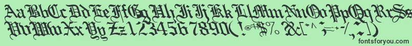 Boobshelltext125Bold-fontti – mustat fontit vihreällä taustalla
