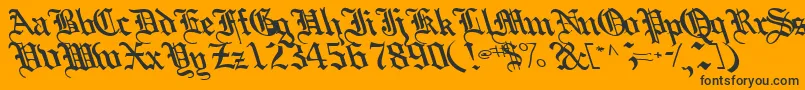 Boobshelltext125Bold-fontti – mustat fontit oranssilla taustalla