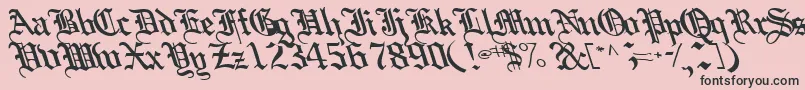 Boobshelltext125Bold-fontti – mustat fontit vaaleanpunaisella taustalla