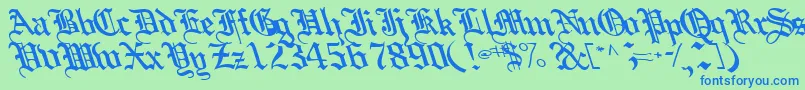 Boobshelltext125Bold Font – Blue Fonts on Green Background