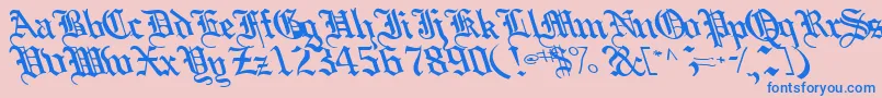 Boobshelltext125Bold-Schriftart – Blaue Schriften auf rosa Hintergrund