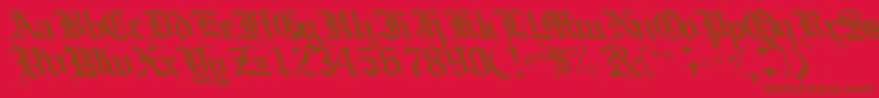 Boobshelltext125Bold-Schriftart – Braune Schriften auf rotem Hintergrund