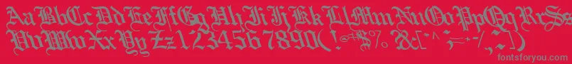 Boobshelltext125Bold-Schriftart – Graue Schriften auf rotem Hintergrund