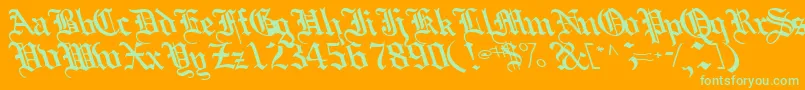 Boobshelltext125Bold-Schriftart – Grüne Schriften auf orangefarbenem Hintergrund