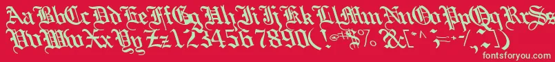 Fonte Boobshelltext125Bold – fontes verdes em um fundo vermelho