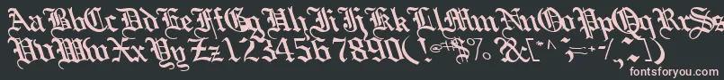 Boobshelltext125Bold-fontti – vaaleanpunaiset fontit mustalla taustalla