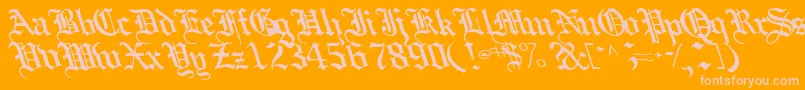 Boobshelltext125Bold-fontti – vaaleanpunaiset fontit oranssilla taustalla