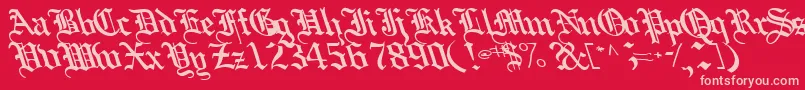 Boobshelltext125Bold-Schriftart – Rosa Schriften auf rotem Hintergrund