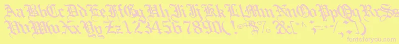 Boobshelltext125Bold Font – Pink Fonts on Yellow Background