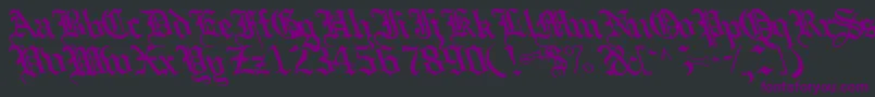Boobshelltext125Bold-fontti – violetit fontit mustalla taustalla