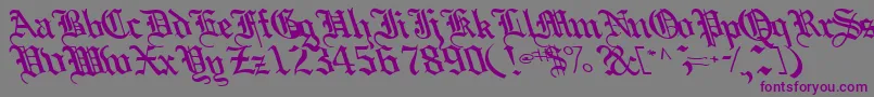 Boobshelltext125Bold-fontti – violetit fontit harmaalla taustalla
