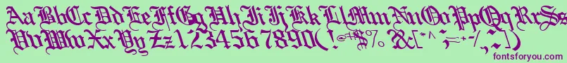 Boobshelltext125Bold Font – Purple Fonts on Green Background