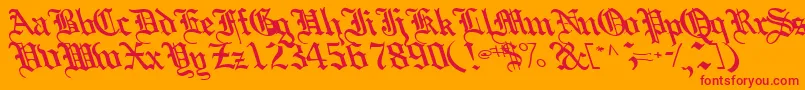Boobshelltext125Bold Font – Red Fonts on Orange Background