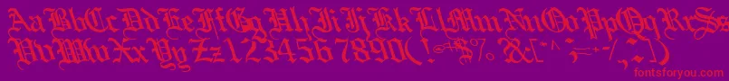 Czcionka Boobshelltext125Bold – czerwone czcionki na fioletowym tle