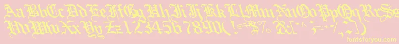 Boobshelltext125Bold-Schriftart – Gelbe Schriften auf rosa Hintergrund