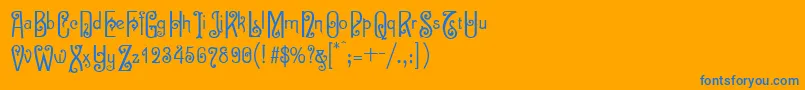 Sevilla Font – Blue Fonts on Orange Background