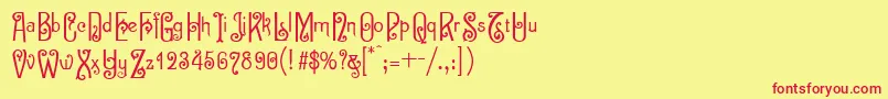 Sevilla Font – Red Fonts on Yellow Background