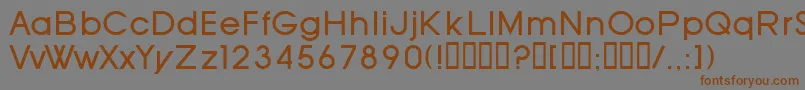 フォントSfOldRepublic – 茶色の文字が灰色の背景にあります。