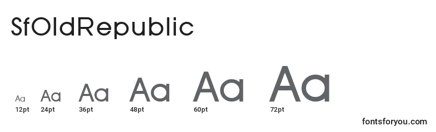 Размеры шрифта SfOldRepublic