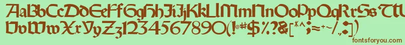 Oldystyletype102Regular Font – Brown Fonts on Green Background