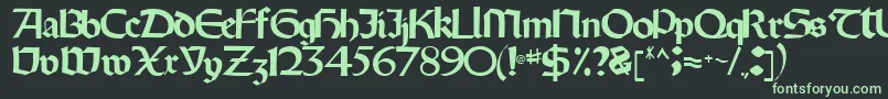 Oldystyletype102Regular Font – Green Fonts on Black Background