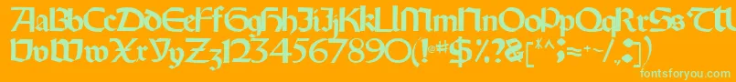 Oldystyletype102Regular Font – Green Fonts on Orange Background