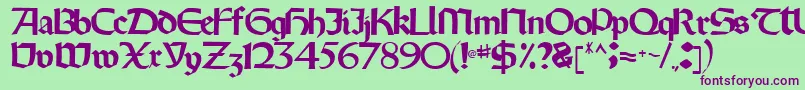 Oldystyletype102Regular Font – Purple Fonts on Green Background