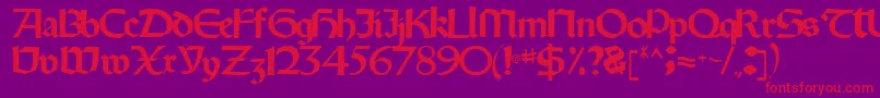 Oldystyletype102Regular Font – Red Fonts on Purple Background