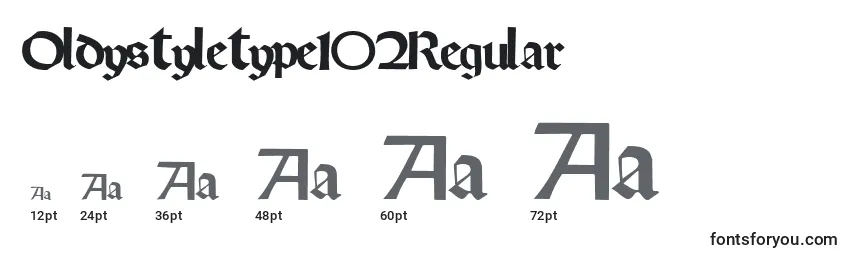 Размеры шрифта Oldystyletype102Regular