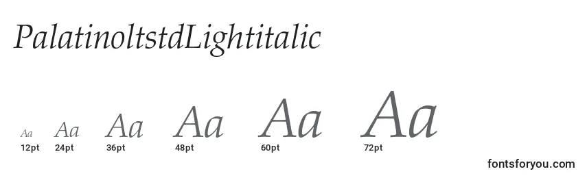 Размеры шрифта PalatinoltstdLightitalic