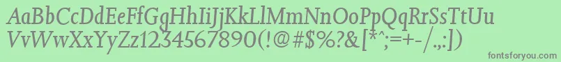 JessicaSerialRegularitalicDb Font – Gray Fonts on Green Background