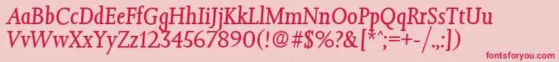 JessicaSerialRegularitalicDb Font – Red Fonts on Pink Background