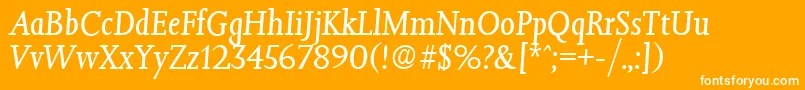 JessicaSerialRegularitalicDb Font – White Fonts on Orange Background
